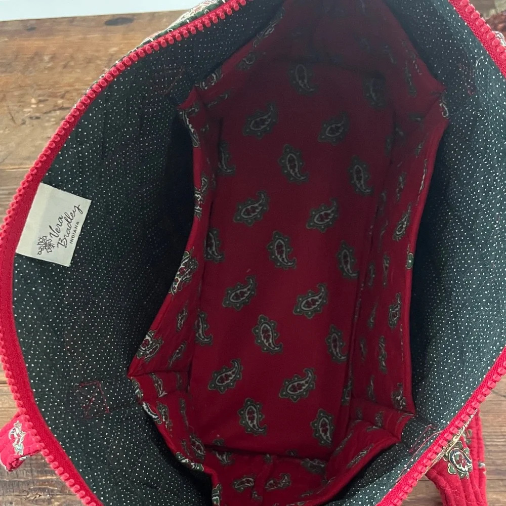 Vera Bradley Red Paisley Quilted Tote - Picture 3 of 4